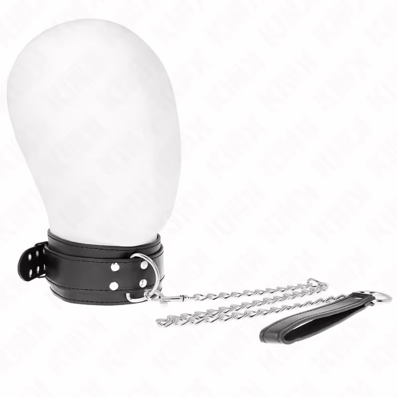 KINK - COLLAR CON CORREA 65 CM HEBILLAS PLATEADAS AJUSTABLE 33-46 CM X 5.5 CM - Imagen 2