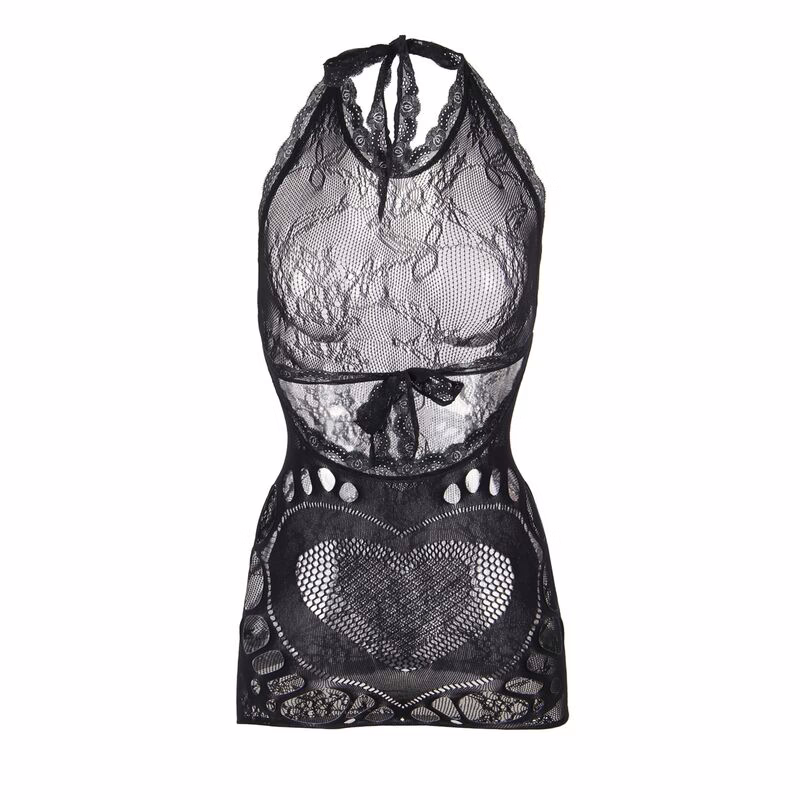 SUBBLIME - 952075 VESTIDO CORTO DE REJILLA CON ESPALDA DESCUBIERTA Y DETALLE DE CORAZÓN NEGRO TALLA ÚNICA - Imagen 4