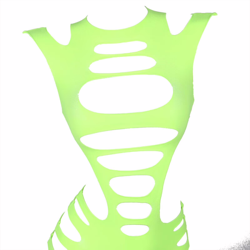 SUBBLIME - 952280 VESTIDO DE REJILLA ELÁSTICO MANGA LARGA VERDE TALLA ÚNICA - Imagen 6