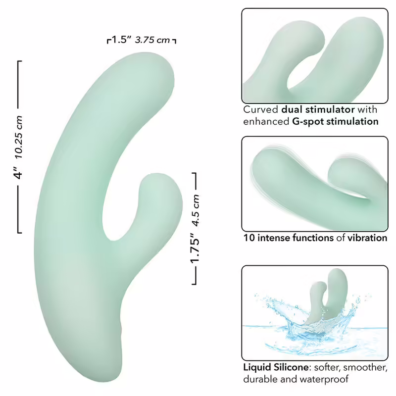 CALEXOTICS - PACIFICA FIJI VIBRADOR Y ESTIMULADOR PUNTO G 10 VIBRACIONES AQUA - Imagen 7