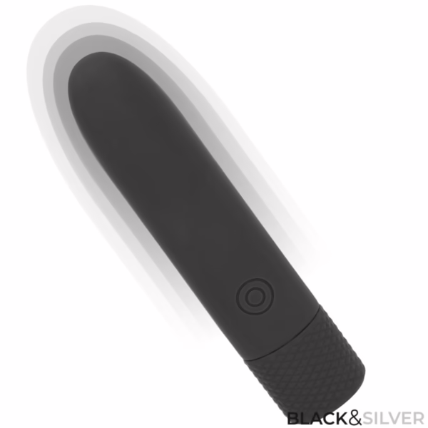 BLACK & SILVER - GERI BALA VIBRADORA RECARGABLE POR USB 8 VIBRACIONES NEGRO 10 X 2.2 CM - Imagen 6