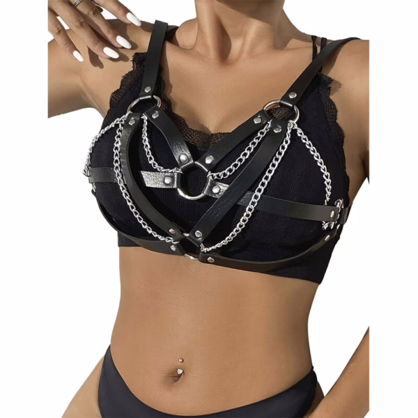 SUBBLIME - 953713 CINTURÓN DE BONDAGE PUNK HEBILLA METAL NEGRO TALLA ÚNICA - Imagen 2