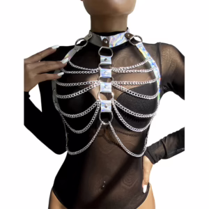 SUBBLIME - 953737 ARNÉS DE PECHO CON ANILLOS Y CADENAS PLATA TALLA ÚNICA