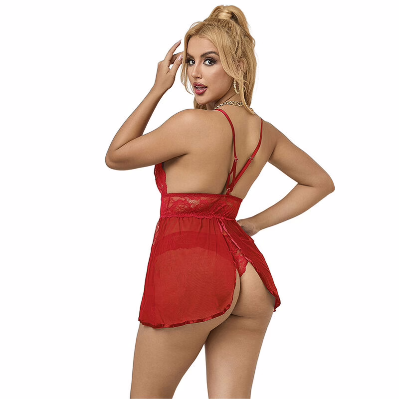 SUBBLIME - 953843 BABYDOLL APERTURA TRASERA + PANTIE ROJO L/XL - Imagen 2