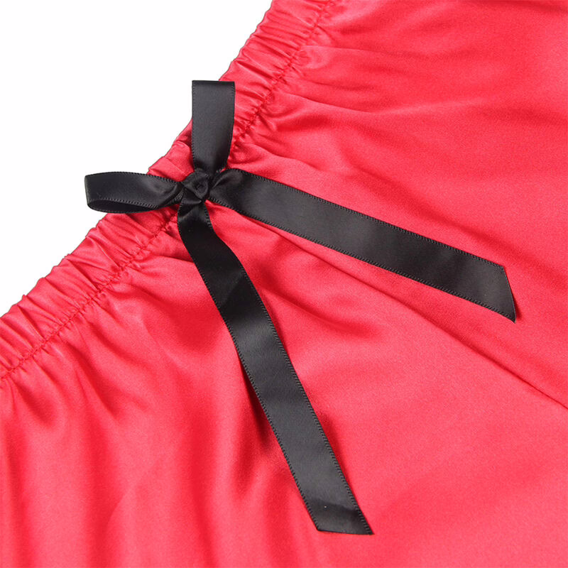 SUBBLIME - 953966 PIJAMA SEXY SATEN Y ENCAJE NEGRO/ROJO L/XL - Imagen 10