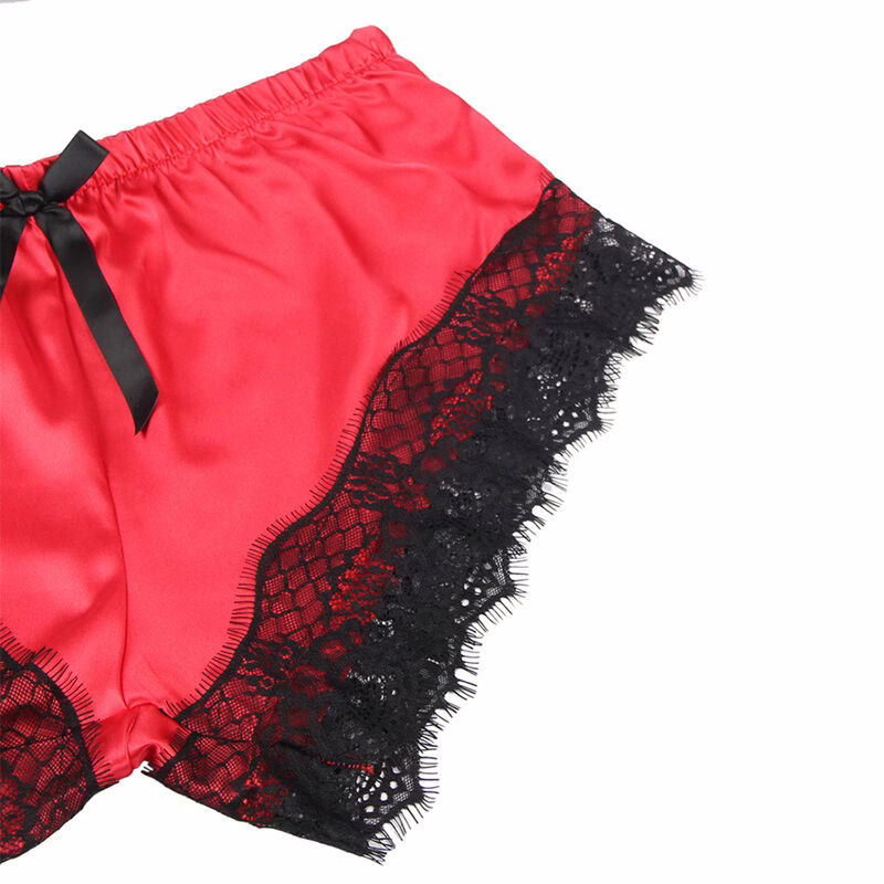 SUBBLIME - 953966 PIJAMA SEXY SATEN Y ENCAJE NEGRO/ROJO L/XL - Imagen 11