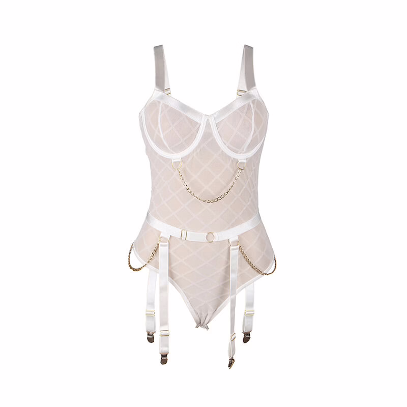 SUBBLIME - 954284 BODY CON CADENAS + LIGUEROS BLANCO S/M - Imagen 5