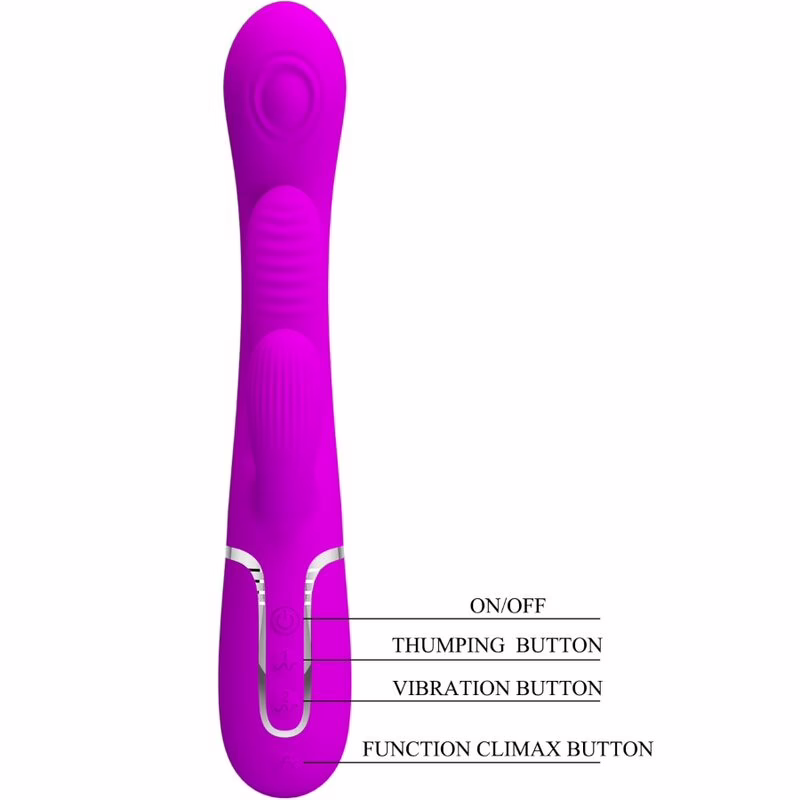 PRETTY LOVE - SHANIA TRIPLE VIBRADOR RABBIT MULTIFUNCIÓN ROSA - Imagen 5