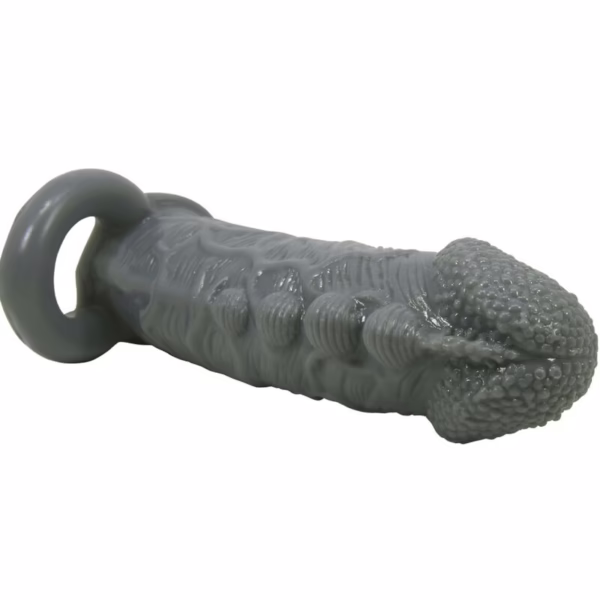 PRETTY LOVE - FUNDA REALÍSTICA ALARGADORA Y RETARDANTE PARA PENE GRIS - Imagen 6