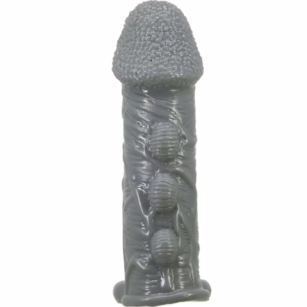PRETTY LOVE - FUNDA REALÍSTICA ALARGADORA Y RETARDANTE PARA PENE GRIS - Imagen 3