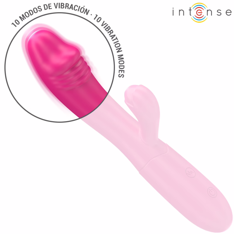 INTENSE - IVY VIBRADOR FLEXIBLE 10 VIBRACIONES CON LENGUA ESTIMULADORA ROSA - Imagen 3
