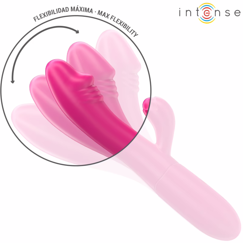 INTENSE - IVY VIBRADOR FLEXIBLE 10 VIBRACIONES CON LENGUA ESTIMULADORA ROSA - Imagen 5