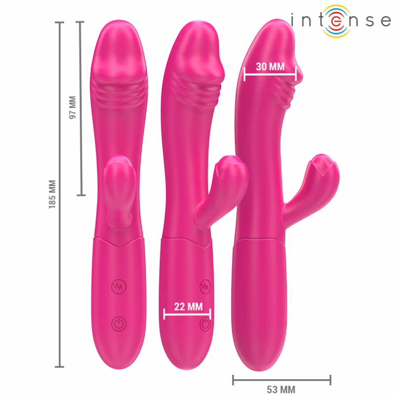INTENSE - IVY VIBRADOR FLEXIBLE 10 VIBRACIONES CON LENGUA ESTIMULADORA ROSA - Imagen 2