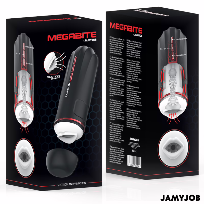 JAMYJOB - MEGABITE MASTURBADOR BOCA AUTOMÁTICO 5 MODOS SUCCIONADOR Y VIBRACIÓN - Imagen 7