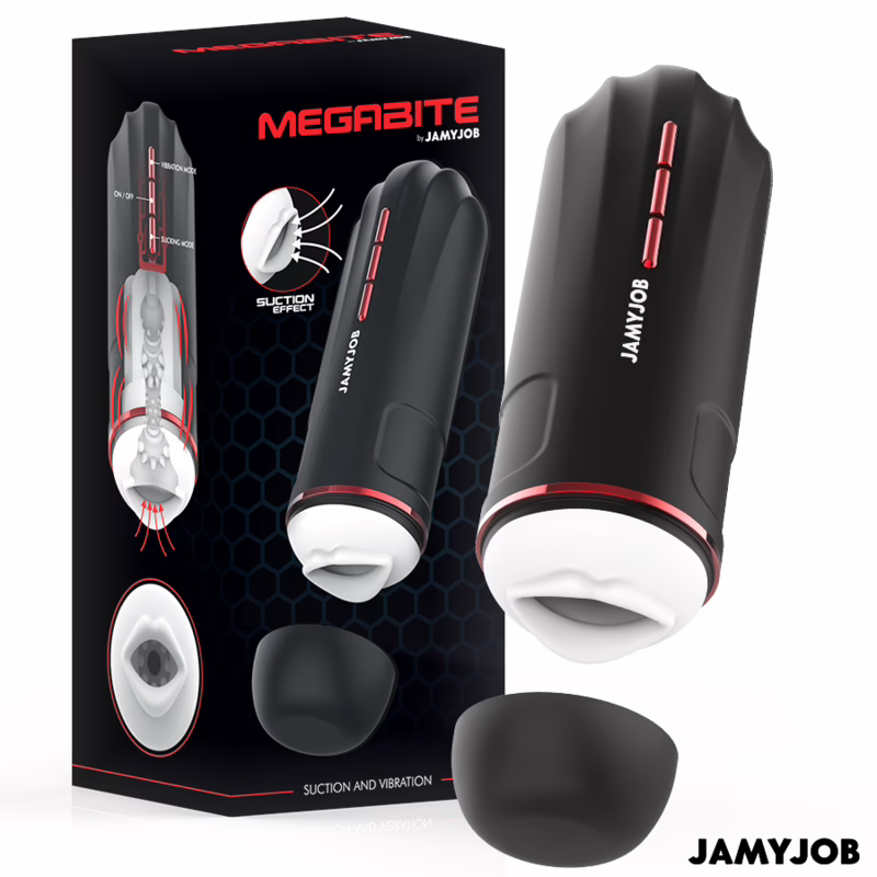 JAMYJOB - MEGABITE MASTURBADOR BOCA AUTOMÁTICO 5 MODOS SUCCIONADOR Y VIBRACIÓN