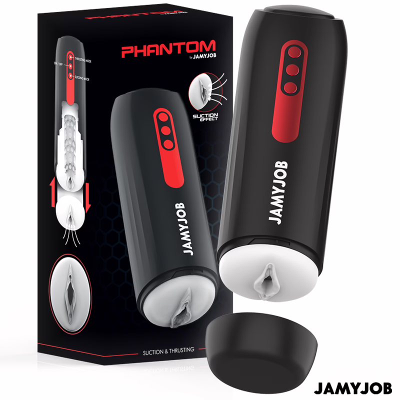 JAMYJOB - PHANTOM MASTURBADOR VAGINA AUTOMÁTICO 5 MODOS SUCCIONADOR Y EMPUJE