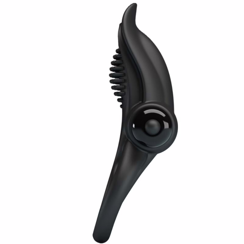 PRETTY LOVE - DOBLE ANILLO VIBRADOR + ESTIMULADOR CLÍTORIS 10 VIBRACIONES NEGRO - Imagen 2