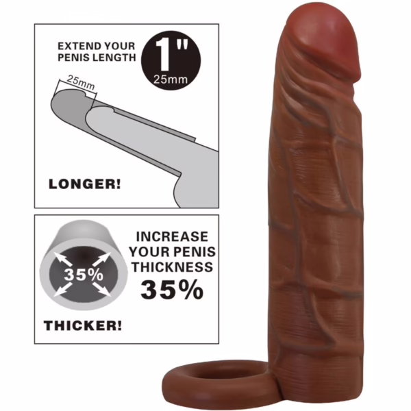 PRETTY LOVE - KAILE FUNDA PARA PENE CON EXTENSIÓN DE 2.5 CM MULATO - Imagen 6