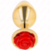 KINK - PLUG ANAL DORADO ROSA ROJA TALLA S - Imagen 3