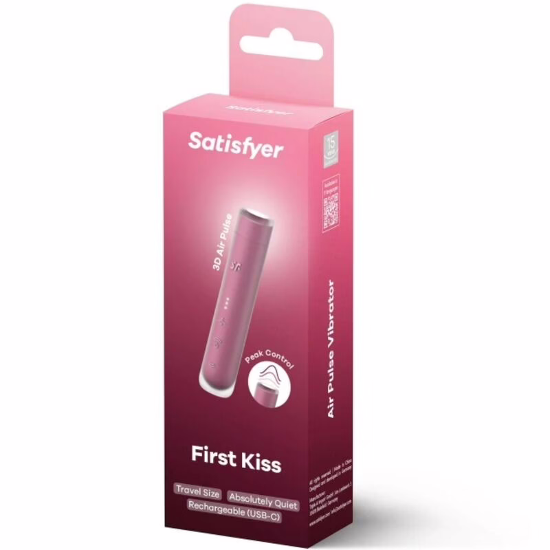 SATISFYER - FIRST KISS ESTIMULADOR CLÍTORIS POR ONDAS GRANATE - Imagen 2