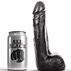 ALL BLACK - DILDO REALÍSTICO NEGRO SUAVE 20 CM