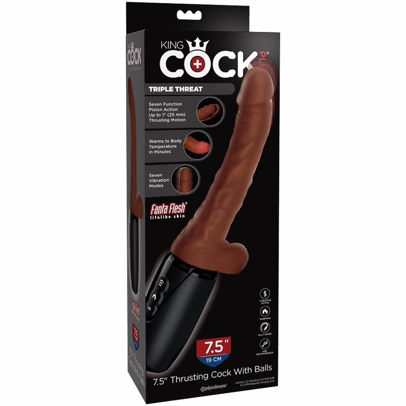 KING COCK - PLUS TRIPLE THREAT MARRÓN - Imagen 9