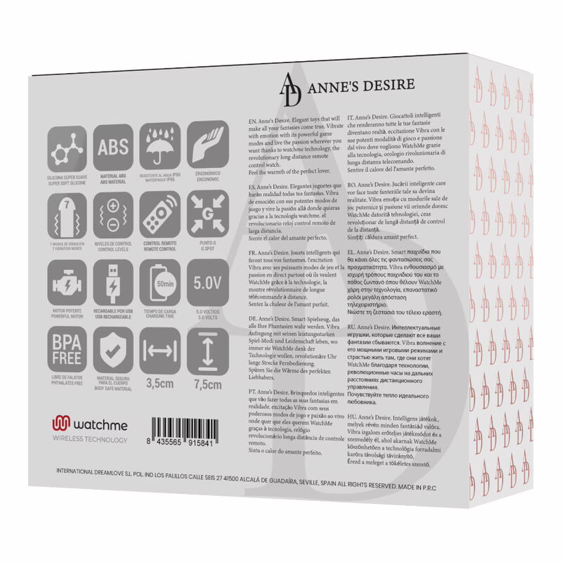 ANNE'S DESIRE - HUEVO CONTROL REMOTO TECNOLOGÍA WATCHME NEGRO/GOLD - Imagen 11