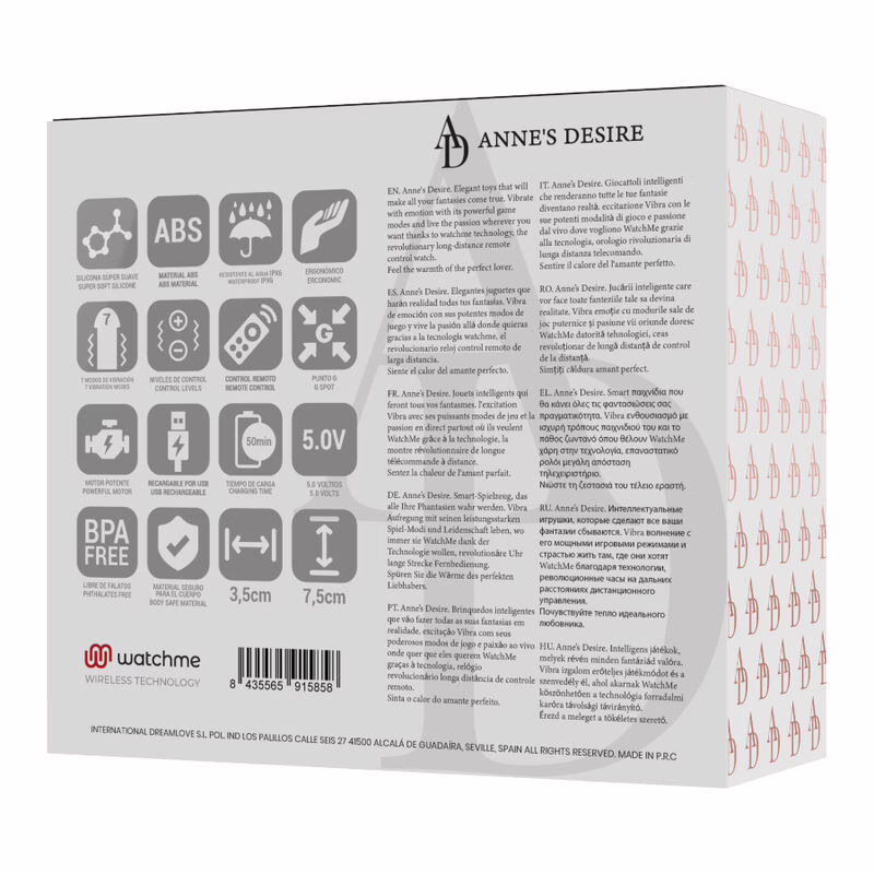 ANNE'S DESIRE - HUEVO CONTROL REMOTO TECNOLOGÍA WATCHME NEGRO - Imagen 13