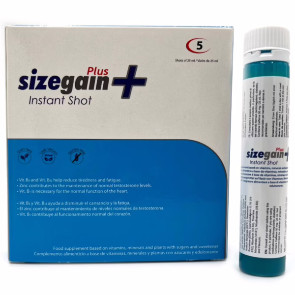 500 COSMETICS - SIZEGAIN PLUS INSTANT SHOT VIGORIZANTE MASCULINO 5 UNIDADES - Imagen 5