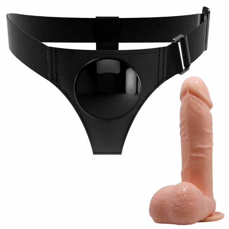 PRETTY LOVE - HARNESS BRIEFS ARNÉS UNIVERSAL CON DILDO TOM 20 CM NATURAL - Imagen 3