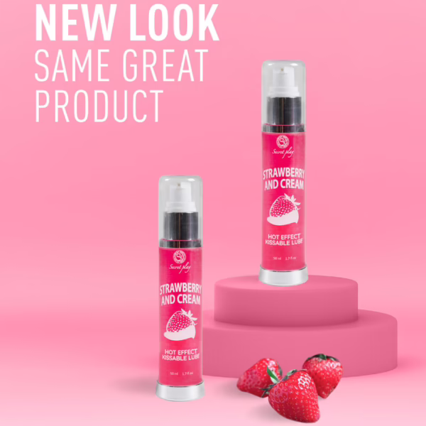 SECRETPLAY - LUBRICANTE 2-1 EFECTO CALOR FRESA&NATA 50 ML - Imagen 7