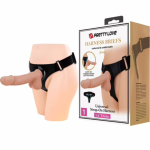 PRETTY LOVE - HARNESS BRIEFS ARNÉS UNIVERSAL CON DILDO JERRY 21.8 CM NATURAL