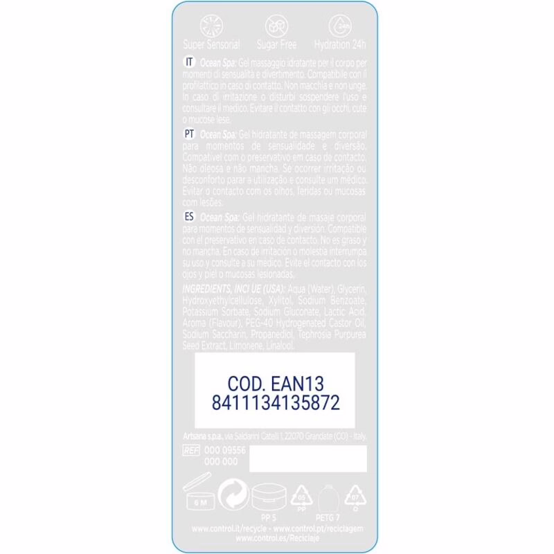 CONTROL - 2 EN 1 MASSAGE & PLEASURE MEDITERRANEAN SEA 200 ML - Imagen 2