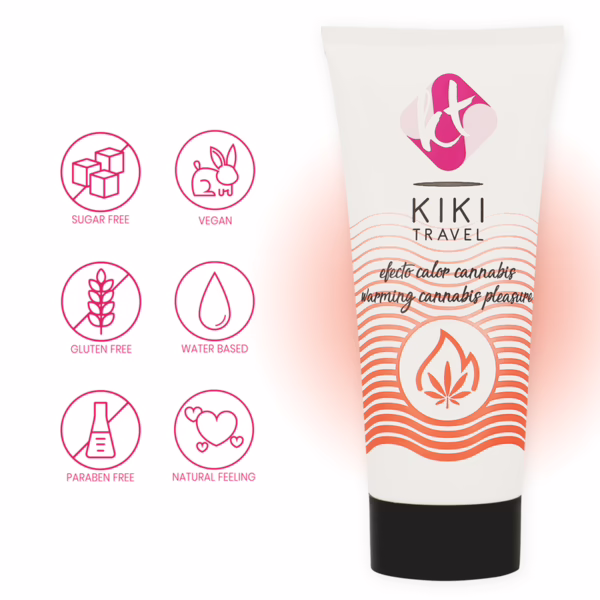 KIKÍ TRAVEL - GEL DESLIZANTE SABOR A CANNABIS EFECTO CALOR INTENSO 50 ML - Imagen 5