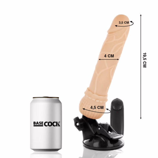 BASECOCK - VIBRADOR REALÍSTICO CONTROL REMOTO NATURAL 19.5 CM -O- 4 CM - Imagen 8