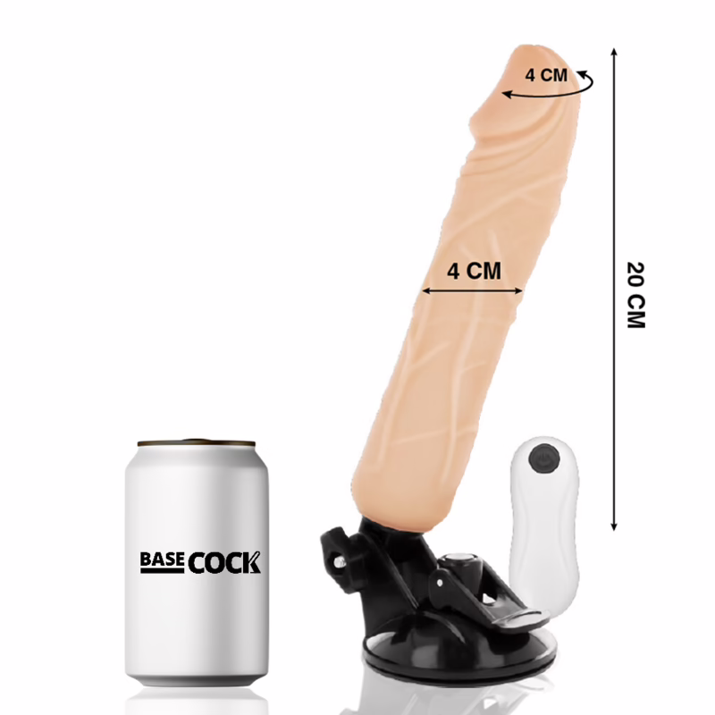 BASECOCK - VIBRADOR REALÍSTICO CONTROL REMOTO NATURAL 20 CM -O- 4 CM - Imagen 2