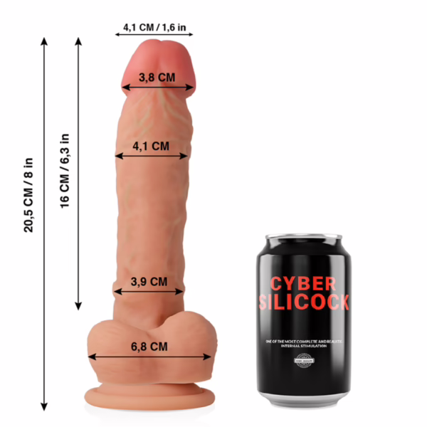 CYBER SILICOCK - MAGNUS REALÍSTICO SILICONA LÍQUIDA 20.5 CM -O- 4.1 CM - Imagen 8