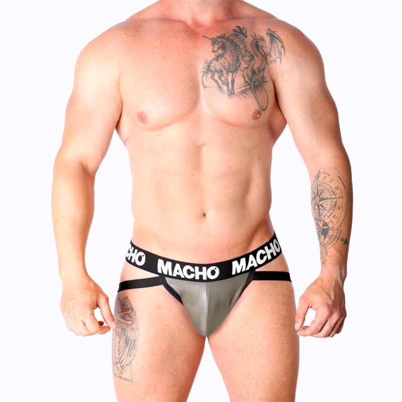 MACHO - MX27GR JOCK CUERO GRIS BEIGE S - Imagen 5