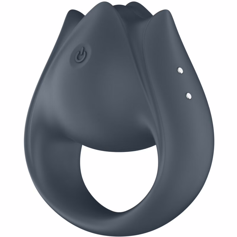 SATISFYER - PERFECT PAIR 2 MULTIVIBRADOR 2 EN 1 ANILLO PARA PENE & ESTIMULADOR DE DEDO GRIS - Imagen 2
