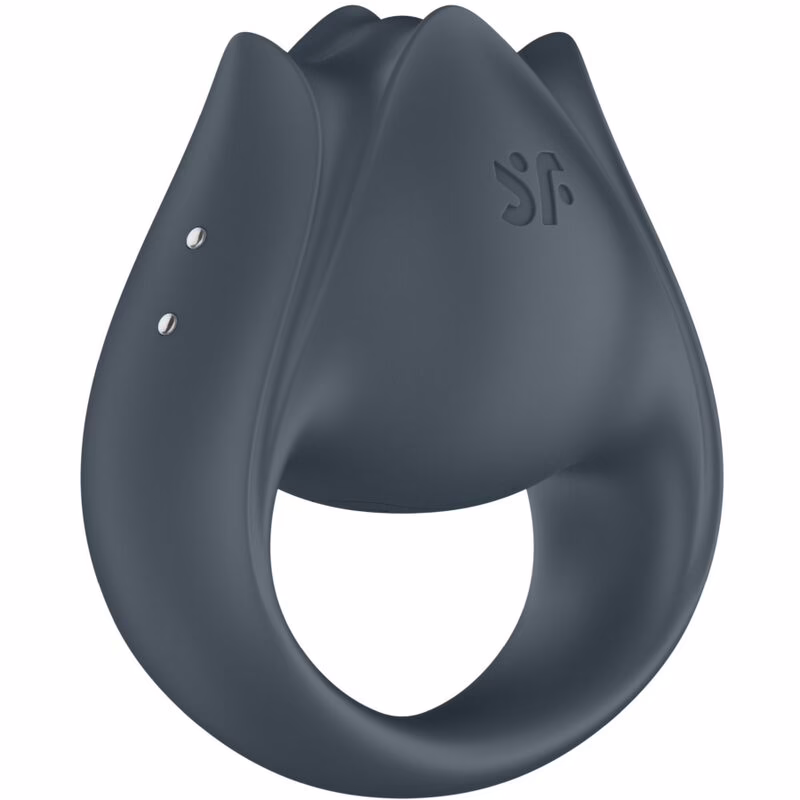 SATISFYER - PERFECT PAIR 2 MULTIVIBRADOR 2 EN 1 ANILLO PARA PENE & ESTIMULADOR DE DEDO GRIS - Imagen 3