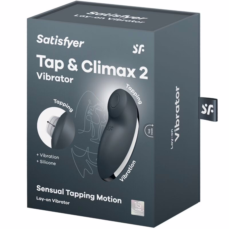 SATISFYER - TAP & CLIMAX 2 VIBRADOR & ESTIMULADOR GRIS - Imagen 7