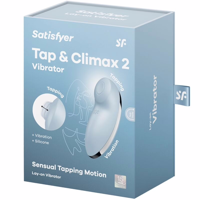 SATISFYER - TAP & CLIMAX 2 VIBRADOR & ESTIMULADOR AZUL - Imagen 7