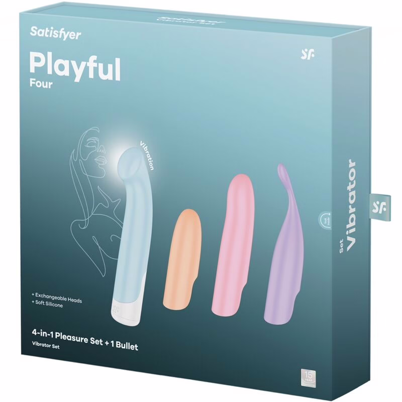 SATISFYER - PLAYFUL FOUR SET VIBRADORES 4 EN 1 + POWER BULLET - Imagen 9