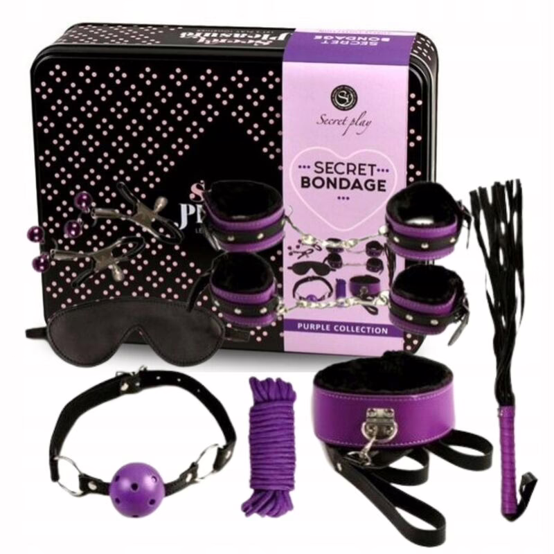 SECRETPLAY - BDSM SET 8PCS LILA / NEGRO - Imagen 3