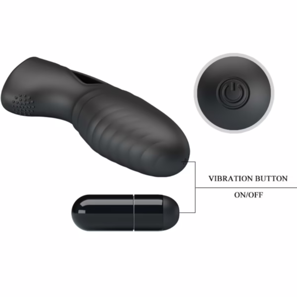PRETTY LOVE - ALAN VIBRADOR DE DEDO SILICONA NEGRO - Imagen 6