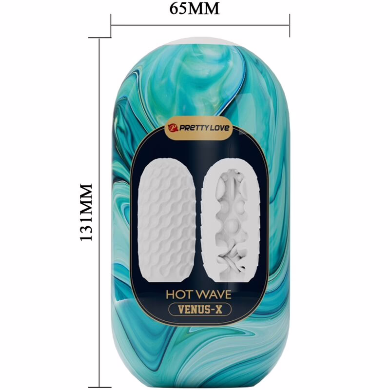 PRETTY LOVE - HOT WAVE MASTURBADOR MASCULINO SILICONA BLANCO - Imagen 3