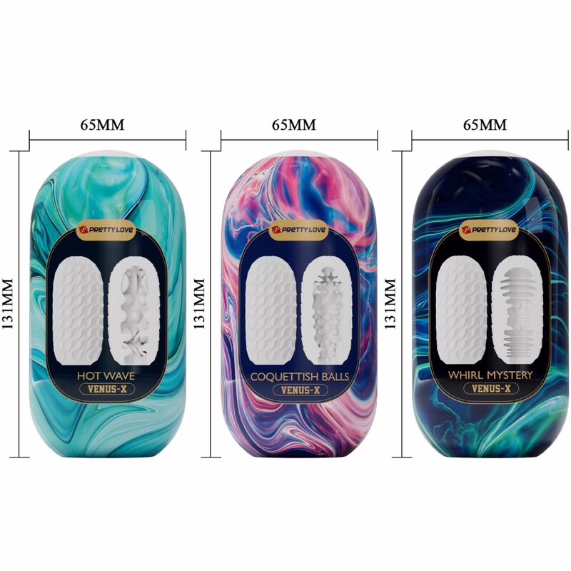 PRETTY LOVE - VENUS X 15 MASTURBADORES MASCULINOS SILICONA BLANCO - Imagen 6