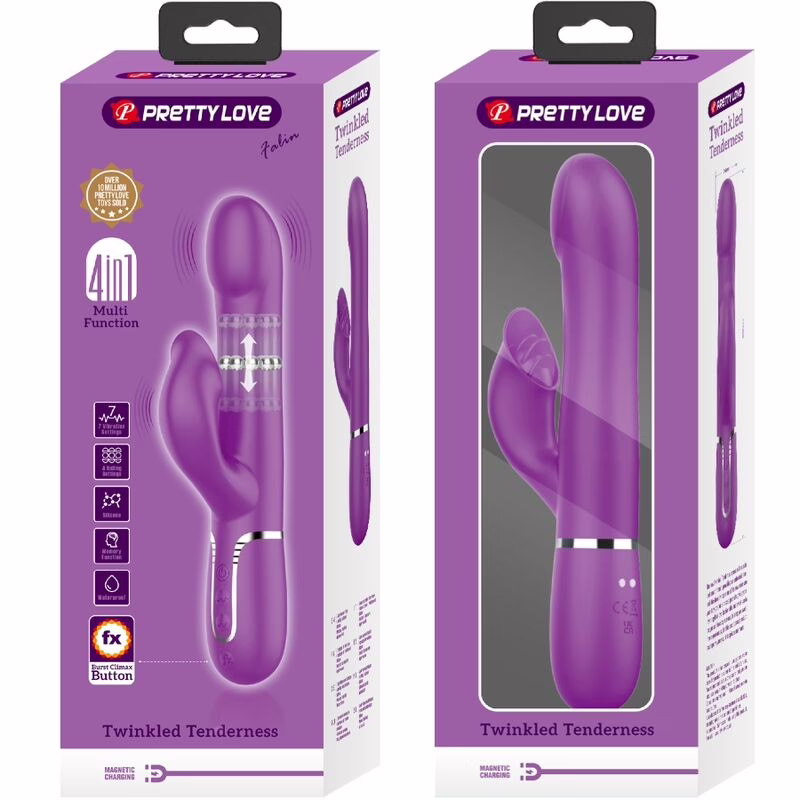PRETTY LOVE - VIBRADOR & ESTIMULADOR MULTIFUNCIÓN 4 EN 1 MORADO - Imagen 6