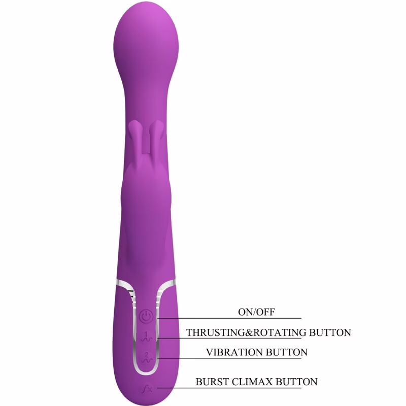 PRETTY LOVE - DEJON VIBRADOR RABBIT MULTIFUNCIÓN 3 EN 1 MORADO - Imagen 6