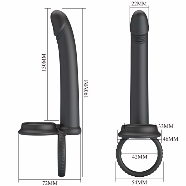 PRETTY LOVE - MOSES ANILLO DOBLE PENE PARA DONLE PENETACIÓN NEGRO - Imagen 7